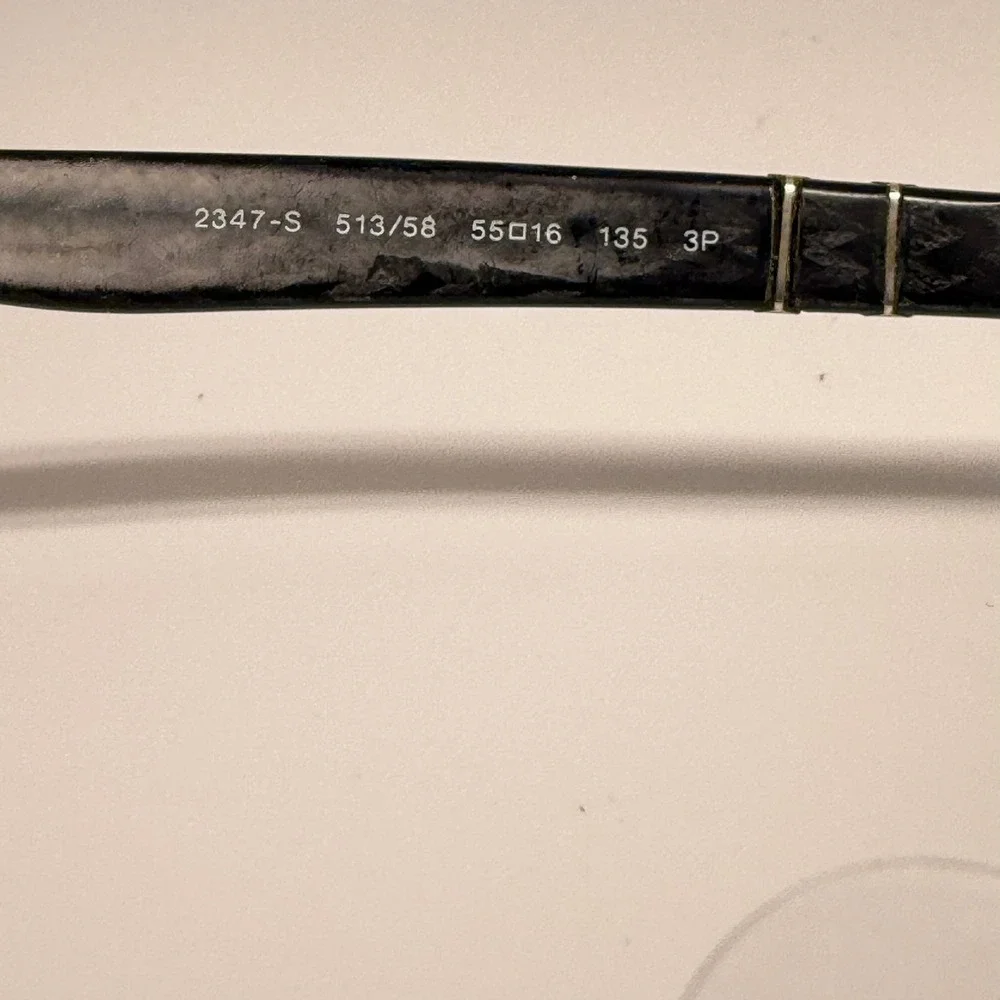Persol 2347-S 513/58 Gunmetal Rectangular Polarized Sunglasses 55-16-135 Italy